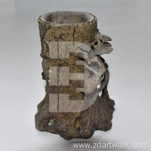 Stone tree root pen container